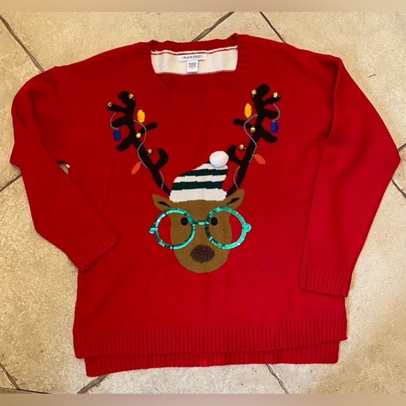 99 Jane Street - Christmas Reindeer Sweater - size XL - bells - sequins - Picture 1 of 8